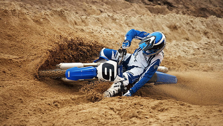 Yamaha, bicicleta da sujeira, areia, motocross, yamaha, bicicleta da sujeira, areia, motocross, HD papel de parede