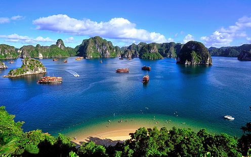 Залив Халонг във Виетнам 0543681, HD тапет HD wallpaper
