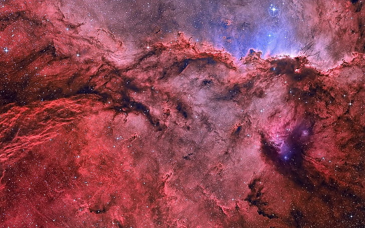 Red nebula, red blue and purple galaxy, space, 1920x1200, nebula, star, universe, HD wallpaper