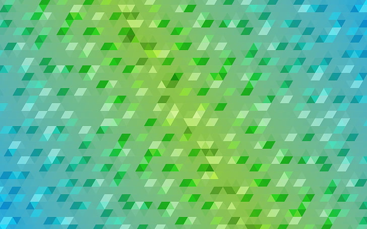 зеленый и бирюзовый абстрактный рисунок, геометрия, синий, зеленый, минимализм, HD обои