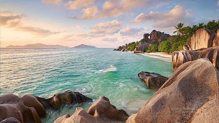 Playa Digue Seychelles, Fondo de pantalla HD
