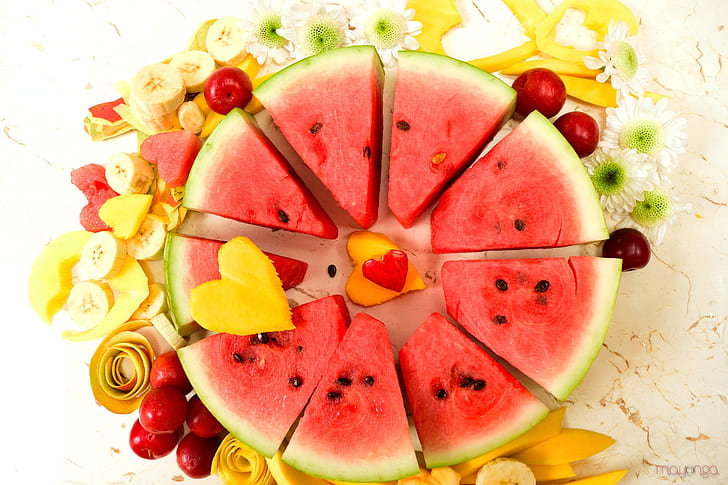 colorful, food, fruit, melons, HD wallpaper