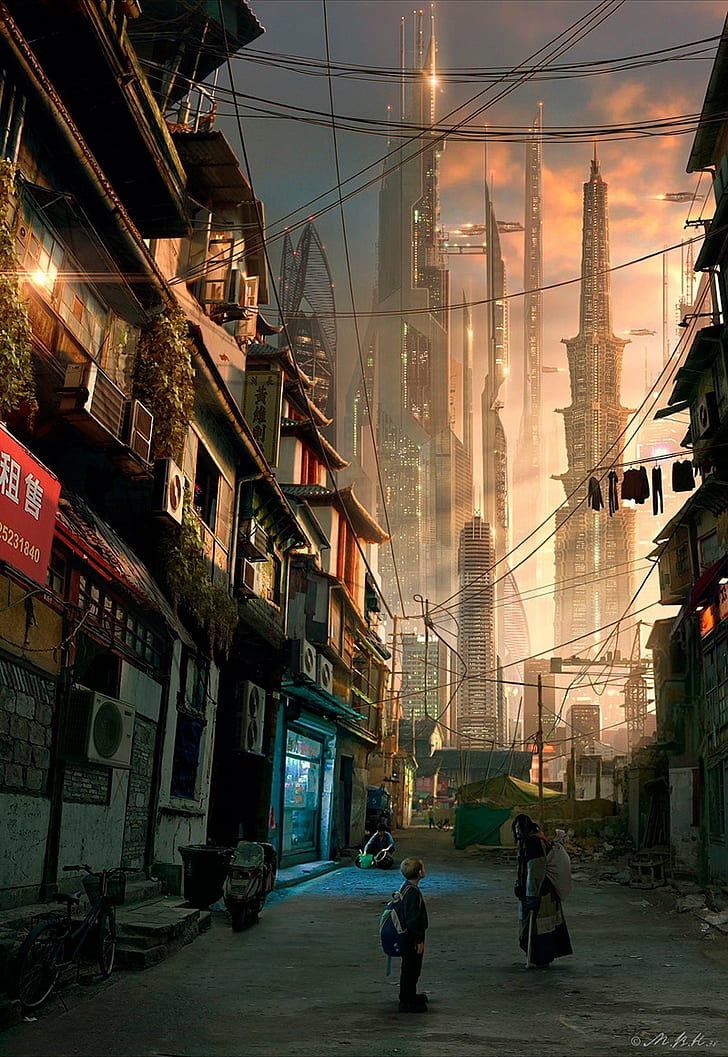 Alleyway, artwork, Asia, China, cyberpunk, Futuristic, Futuristic City, HD  wallpaper | Wallpaperbetter