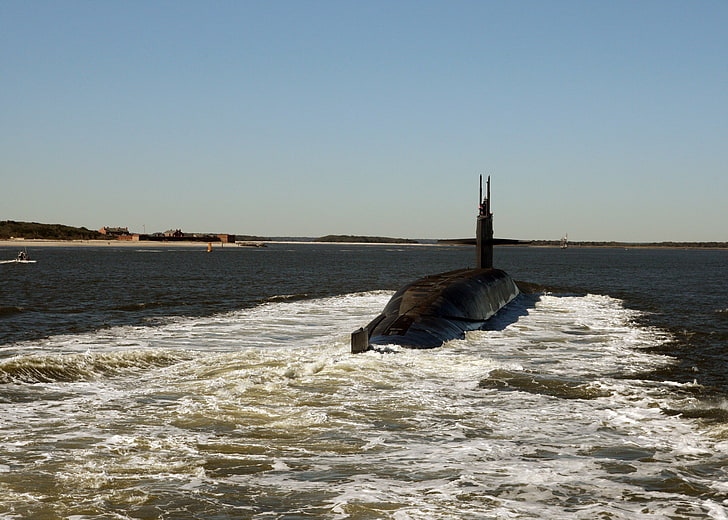 подводная лодка, береговая линия, военные, транспортное средство, море, HD обои
