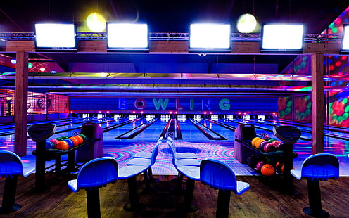 bowling, boules de bowling, couloirs, Fond d'écran HD HD wallpaper
