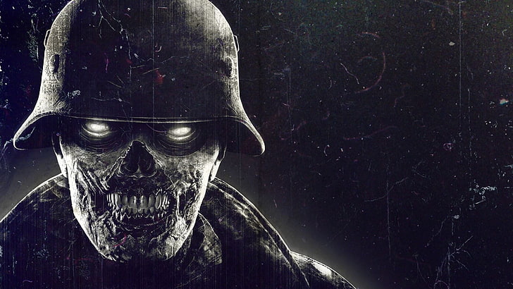 skull illustration, zombies, video games, Nazi, HD wallpaper