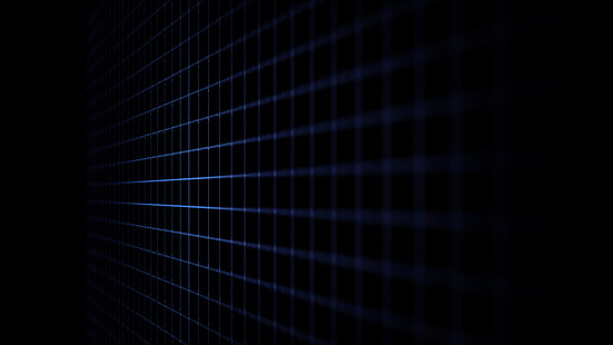 Grid lines, Blue lines, Dark, 4K, HD wallpaper HD wallpaper