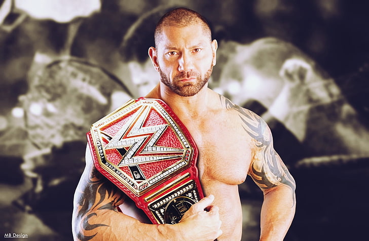 Dave Batista, WWE, entretenimento mundial do wrestling, campeão da wwe, wrestling, wrestler, campeonato universal da wwe, UFC, HD papel de parede