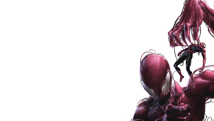 Carnage Spider-man White HD, spiderman art, cartoon/comic, white, man,  spider, HD wallpaper | Wallpaperbetter