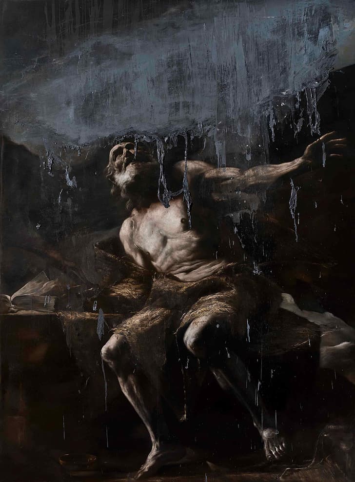 La nature de la peur, Nicola Samori, peinture, horreur, portrait baroque, classique, Fond d'écran HD, fond d'écran de téléphone