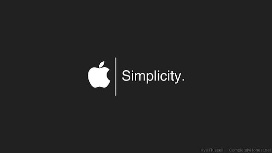 Яблоко, логотип, белый, черный, HD обои HD wallpaper