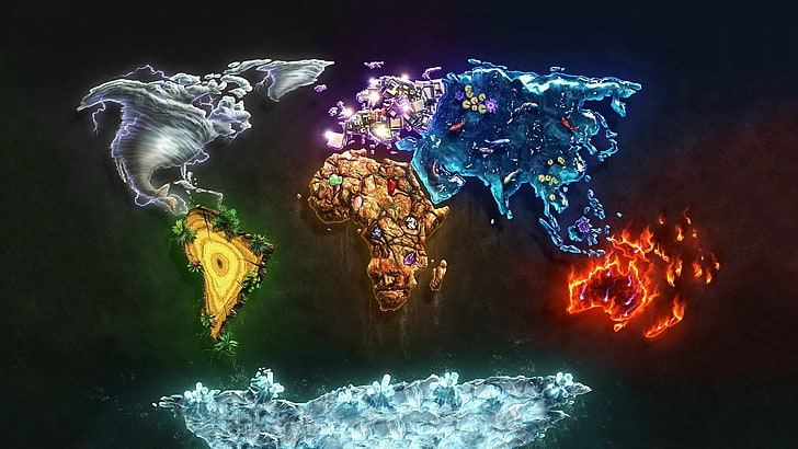 карта иллюстрации фотография, континенты, HD обои