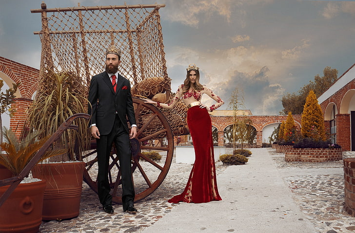 King and Queen, Girls, Beautiful, People, Woman, Fantasy, Classic, Amazing, Photography, Male, King, Queen, Outdoor, Gorgeous, Crown, Fashion, Collection, Outside, Jacket, Story, Wonderful, Models, Elegant, fantastic, Suit, Dress, Lovely, Outfit, Fabulous, Clothing, glamorous, clothes, extraordinary, formal, trousers, FloorLength, MensFashion, tales, businesssuit, HD wallpaper