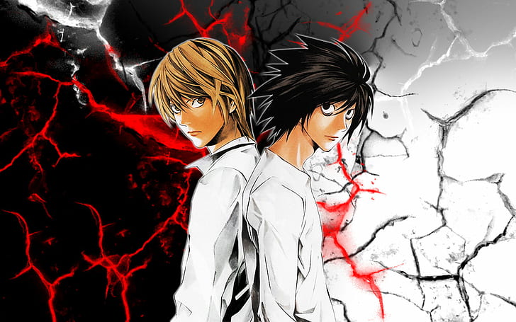 Аниме, Death Note, L (Death Note), Light Yagami, HD тапет
