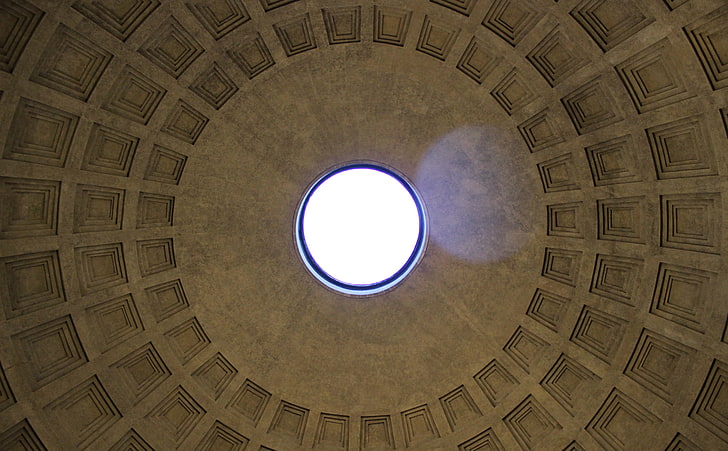 Pantheon 2, beige ceiling, Architecture, Italy, HD wallpaper