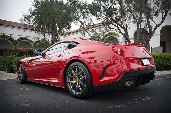 Czerwony, Ferrari, 599, supersamochód, GTO, Tapety HD
