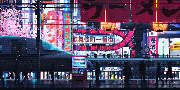 cyberpunk, city, street, 4k, 5k, hd, deviantart, HD wallpaper HD wallpaper