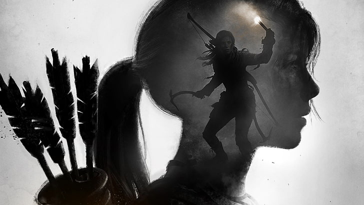 Rise of the Tomb Raider, DLC, svartvitt, HD tapet