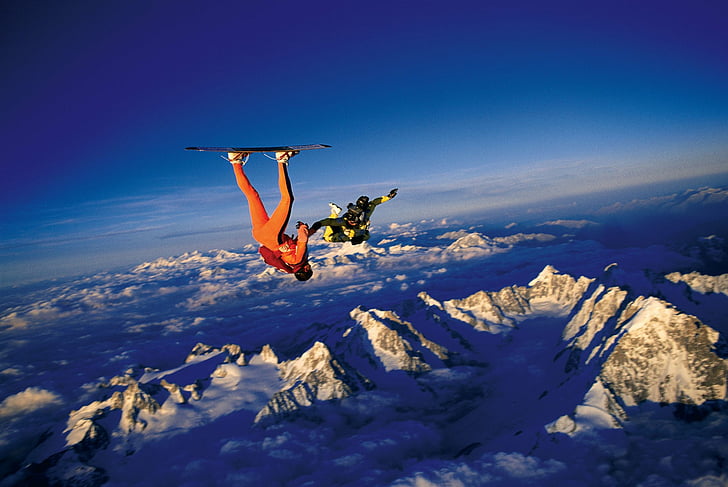 Sports, Skydiving, Horizon, Mountain, Parachuting, HD wallpaper |  Wallpaperbetter