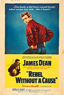 Poster film, Pemberontak Tanpa Penyebab, Nicholas Ray, James Dean, poster film, Wallpaper HD HD wallpaper