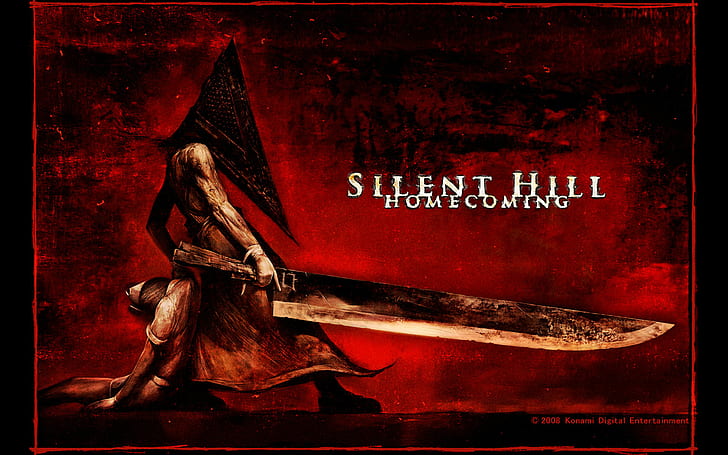Silent Hill Red Pyramid Head HD, video games, red, hill, head, silent, pyramid, HD wallpaper