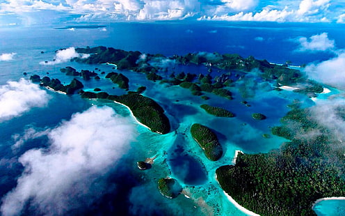 Raja Ampat Islands, Indonesien schöne Aussicht vom Flugzeug-HD Wallpaper Widescreen, HD-Hintergrundbild HD wallpaper