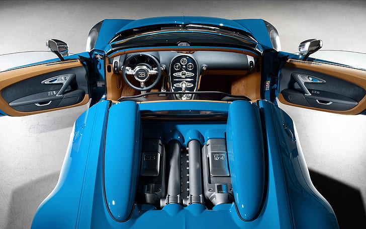Top view blue Bugatti Veyron 16.4 supercar, Top, View, Blue, Bugatti, Veyron, Supercar, HD wallpaper