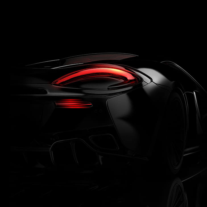 Tylne światła, Huawei Mate RS, Porsche Design, Czarny, Stock, HD, Tapety HD