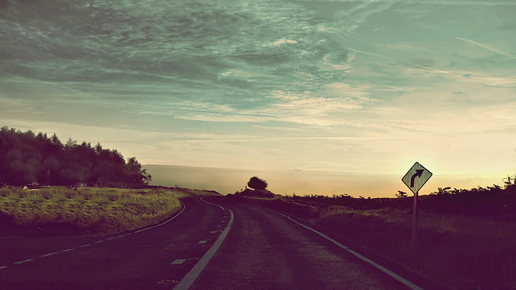 Tumblr, Road, Sunset, Photography, tumblr, road, sunset, HD wallpaper
