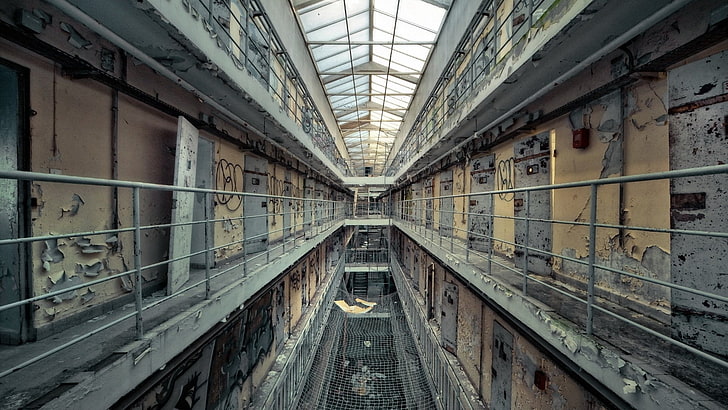 Stworzone przez człowieka, więzienie, opuszczony, przerażający, więzienie, Tapety HD
