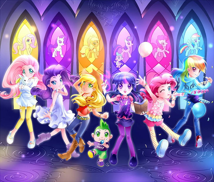 MLP - Human Form, Twilight-Sparkle, My-Little-Pony, Rarität, Spike, Pinkie-Pie, Freundschaft ist Magie, Regenbogen-Dash, HD-Hintergrundbild