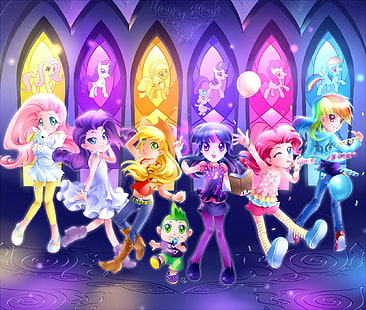 MLP - Human Form, Twilight-Sparkle, My-Little-Pony, Rarität, Spike, Pinkie-Pie, Freundschaft ist Magie, Regenbogen-Dash, HD-Hintergrundbild HD wallpaper
