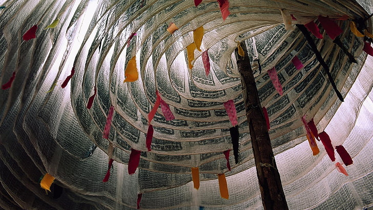 prayer flag, tibet, china, sichuan, garze, asia, tower, silk, religion, buddhism, buddhist, prayer flags, HD wallpaper
