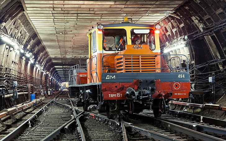 Vehicles, Train, Railroad, Tunnel, HD wallpaper