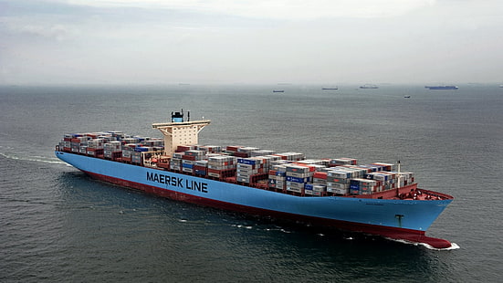 Barco de contenedores Edith Maersk, barco, Edith Maersk, barco, contenedor, Fondo de pantalla HD HD wallpaper