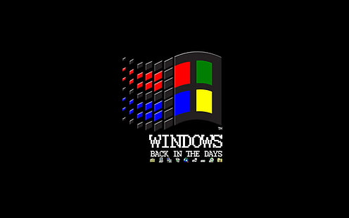 Ретро логотип Windows, логотип windows back in the days, компьютеры, 1920x1200, windows, HD обои HD wallpaper
