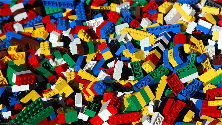assorted-color LEGO block lot, colorful, LEGO, bricks, toys, HD wallpaper