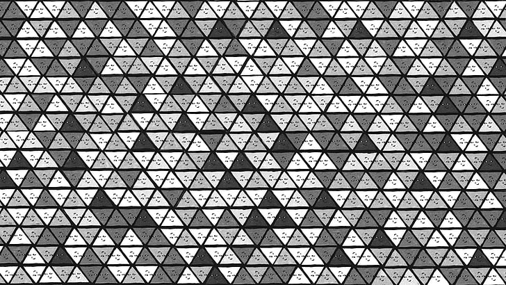 wallpaper digital segitiga abu-abu dan putih, manga, Oyasumi Punpun, satu warna, Punpun Onodera, Wallpaper HD