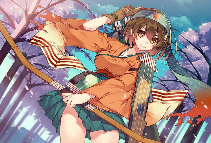 Anime Girls, bows, Hiryuu (KanColle), Kantai Collection, HD wallpaper
