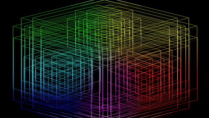 laser, warna-warni, gelap, garis, Wallpaper HD