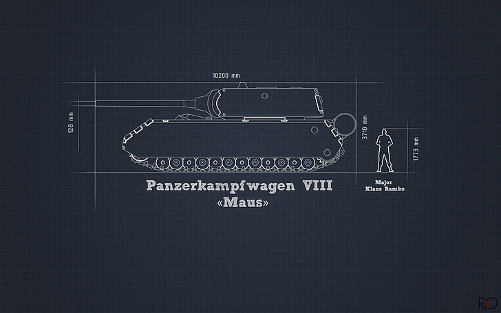 tank pattern, tank, military, blueprints, Maus, HD wallpaper