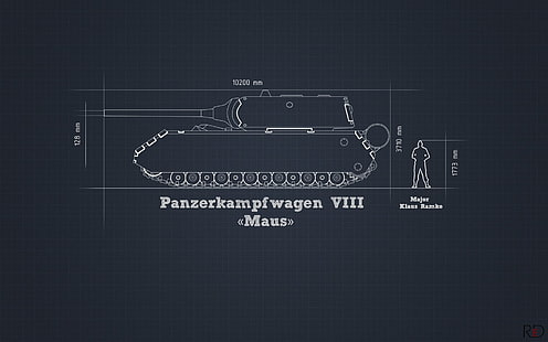 tank pattern, tank, military, blueprints, Maus, HD wallpaper HD wallpaper