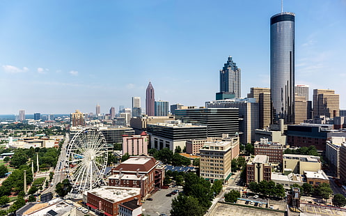 도시 건물, 애틀랜타, 조지아, 미국, 스카이 스크 래퍼, HD 배경 화면 HD wallpaper