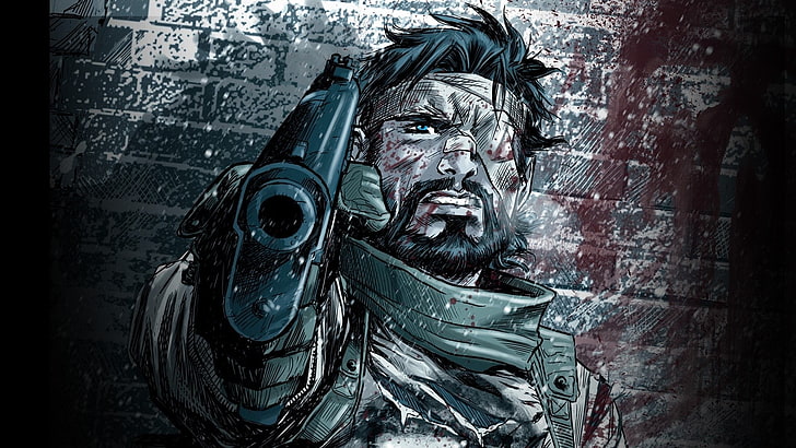 karakter fiksi pria memegang wallpaper pistol, karya seni, The Punisher, Wallpaper HD