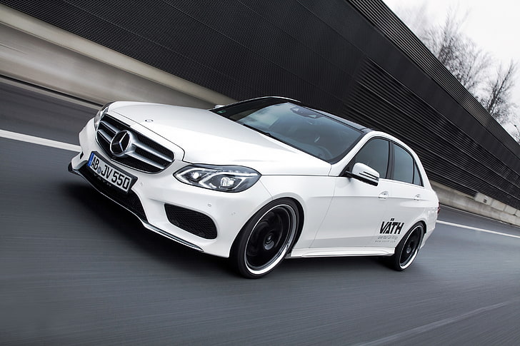berlina Mercedes-Benz bianca, Mercedes-Benz, Mercedes, Classe E, VATH, V50, 2015, W212, Sfondo HD