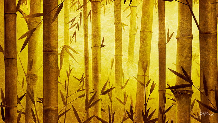 Bamboo Art, bambú, artístico, Fondo de pantalla HD