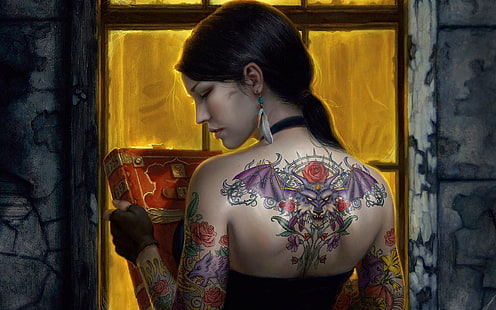 タトゥー、女性、タトゥー、タトゥー、 HDデスクトップの壁紙 HD wallpaper