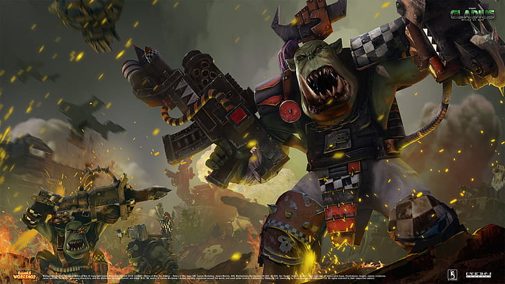 Warhammer 40.000, Gladius, Waaaaagghhh, Warhammer, Orks, Kriegschef, Games Workshop, HD-Hintergrundbild