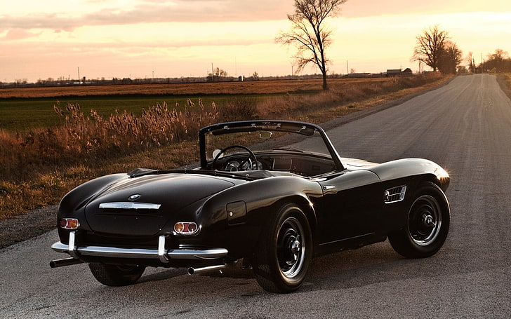 BMW 507 Roadster, black convertible coupe, Cars, BMW, HD wallpaper