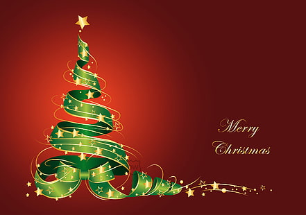 Merry Christmas Tree Vector, merry christmas post, tree, christmas, vector, merry, holidays, HD wallpaper HD wallpaper